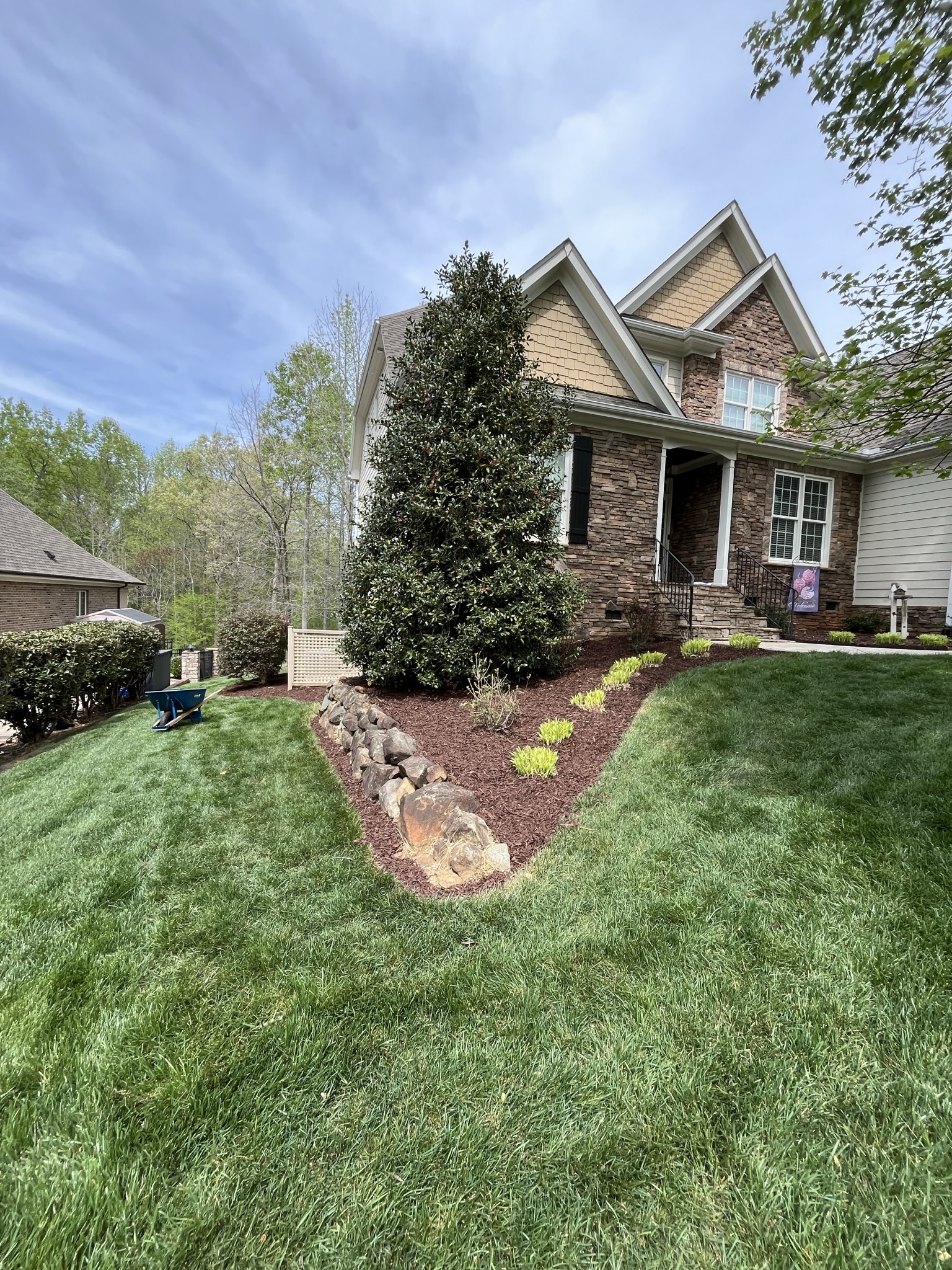 Another view of the completed cedar planter enclosure project.